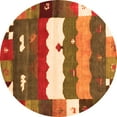 thumbnail image 1 of Ahgly Company Indoor Round Abstract Orange Contemporary Area Rugs, 6' Round, 1 of 1