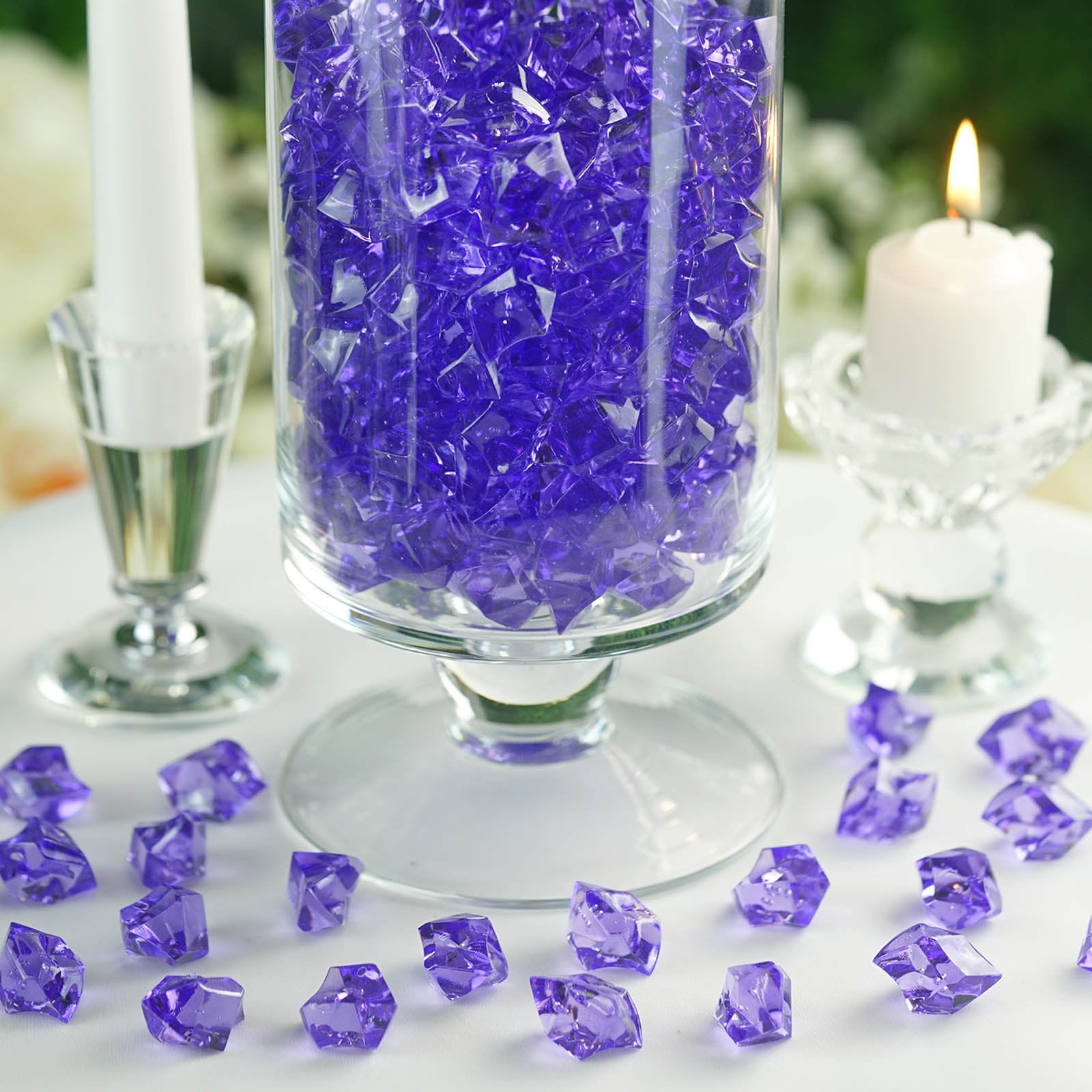 Efavormart 300 pcs PURPLE Large Acrylic Ice Crystals Vase Fillers Table