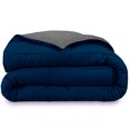 thumbnail image 4 of Bare Home Goose Down Alternative Reversible Comforter, Oversized Queen, Dark Blue/Gray, 4 of 6