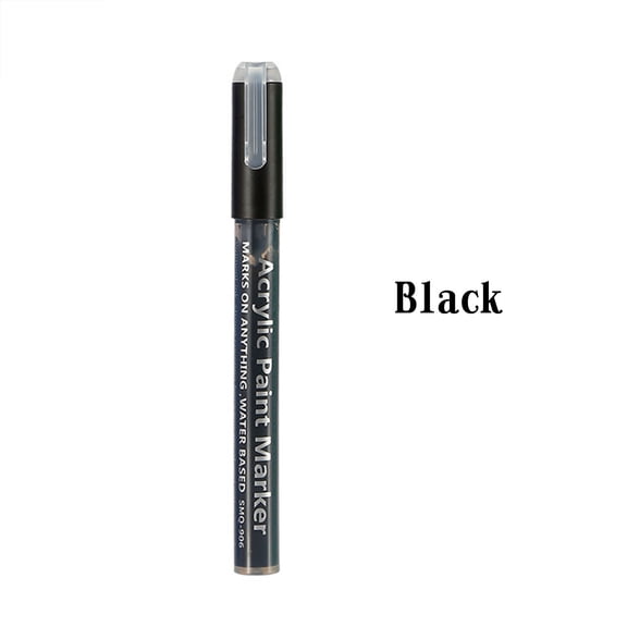 6pc Pack Black Acrylic Marker Pen Set, Water-based Paint Pen, Hand Ledger, Graffiti Pen, Acrylic Paint Marker Pen