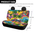 thumbnail image 4 of Chririnla Beach Skull Tropical Print Car Back Seat Covers, Set of 2 Pieces Stretch Waterproof Seat Covers for Pet Owners, 4 of 7
