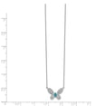 thumbnail image 2 of Real 14kt White Gold Diamond and Turquoise Butterfly Necklace; 18 inch; Lobster Clasp; for Adults and Teens; for Women and Men, 2 of 2