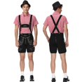 thumbnail image 2 of Disfraz de Oktoberfest de lujo para hombre, pantalones de cuero bávaros, camisa a cuadros, Festival de la cerveza, Cosplay, vestido de fiesta elegante, Carnaval y Halloween, 2 of 5