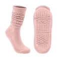 thumbnail image 3 of CNEJRHG Mid‑Calf Slouch Stacked Socks for Women Men Thermal Socks Winter Warm Cozy Elastic Ribbed Cuffs Yoga Fitness Crew Socks Light Pink, 3 of 3