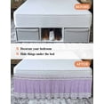 thumbnail image 7 of Purple Silver Stripes Wrap Around Bed Skirts for Queen Bed 18" Drop,Bed Skirt with Adjustable Elastic Belt Dust Ruffle Bed Valance for Bedroom Hotel Modern Ombre Abstract Aesthetic Bed Frame Cover, 7 of 7
