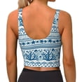 thumbnail image 3 of Haiem Sea Underwater Jellyfish Pattern Womens Sports Bra - U Neck Padded Low Impact Yoga Bra Workout Crop Top Gym Moisture-Wicking Workout Vest -, 3 of 9