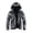 Grey, variant on Lightweight Thermal Quilted Jacket Camo Winter Coat With Detachable Hood Windproof Outdoor Warm For Cold Weather