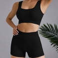 thumbnail image 4 of Hessimy Women's Yoga Outfits 2 Piece High Waisted Leggings with Sports Bra Gym Clothes Sets(Black,L), 4 of 8