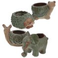 thumbnail image 4 of 4Pcs Small Succulent Pots Ceramic Animal Planter Indoor Plant Pots Cute Bonsai Pots Flower Pots, 4 of 6