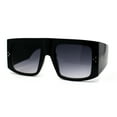 thumbnail image 1 of Lunettes de Soleil Rétro à Tige Plate, Uniques, Épaisses, Temple, Mafioso, Fumée Noire, 1 of 4