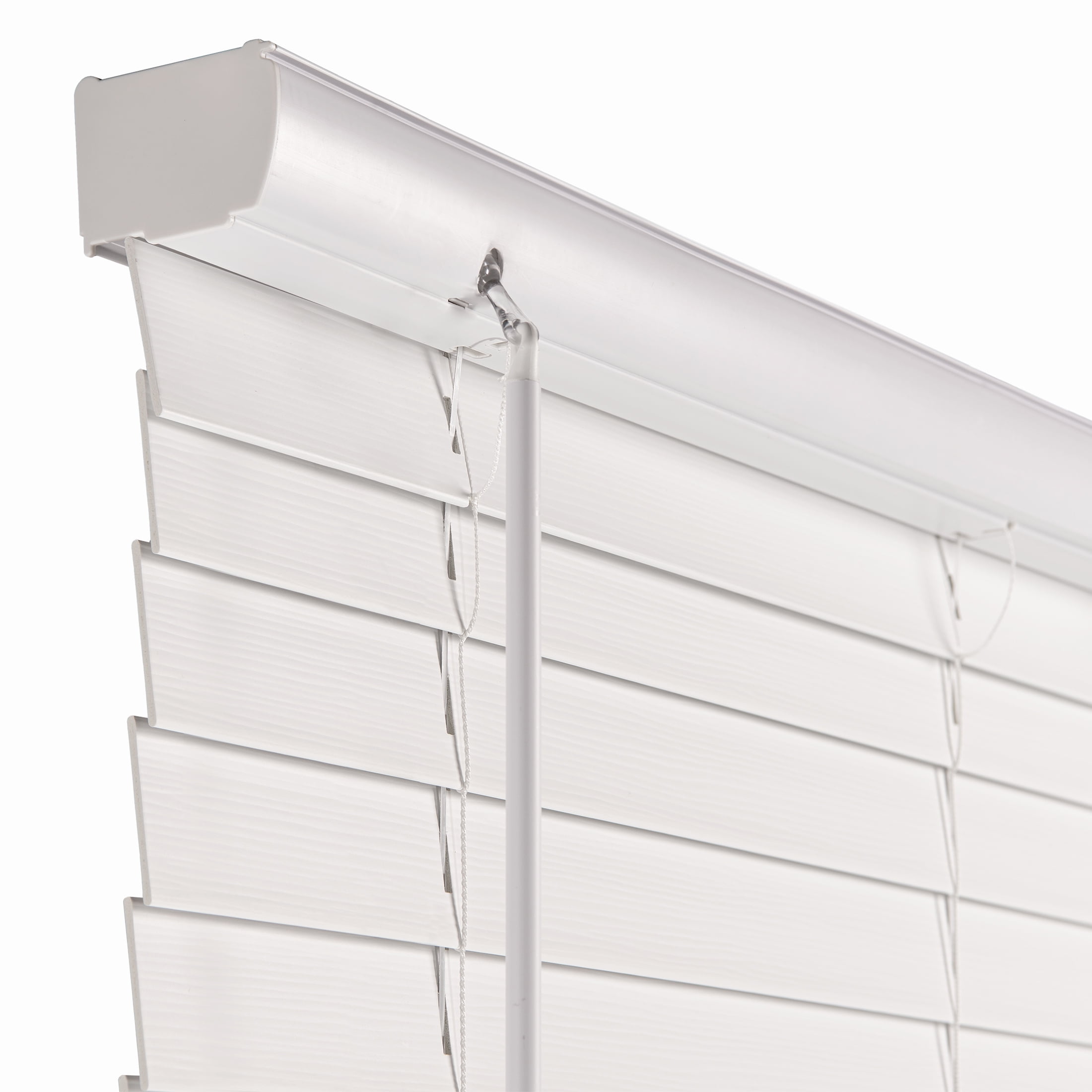 MAINSTAYS 2-inch Faux Wood Horizontal Window Blinds, White, 28 in. x 48 in.