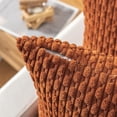 thumbnail image 2 of LAICAIW Kevin Textile Pack of 2 Corduroy Decorative Throw Pillow Covers 16x16 Inch Soft Boho Striped Pillow Covers Modern Farmhouse Home Decor for Spring Sofa Living Room Couch Bed Rust, 2 of 7
