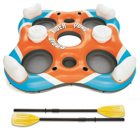 Bestway 101-Inch Rapid Rider 4-Person Floating Island Raft w/ Coolers & (Best Way To Smoke Ice)