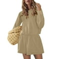 thumbnail image 2 of Cotton Backless Rompers for Women Long Sleeve with Hood Short Jumpsuits Spring Fall Casual Sportswear (S, Khaki), 2 of 7