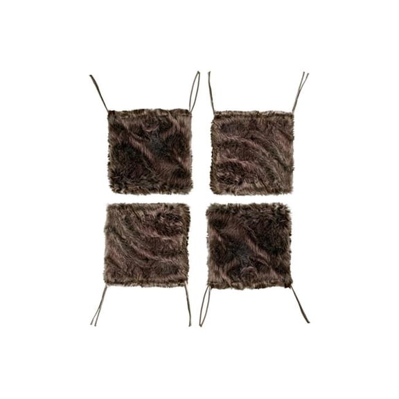 Home Decor Laredo Faux Sheepskin Chair Pad | 4-Piece | Chocolate | 17'x17'