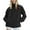 Black, variant on Women's Autumn/Winter Short Polyester Jacket: Hooded Waterproof w/ Multi-Pockets & Heart Patch - Outdoor & Daily Wear