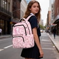 thumbnail image 6 of Pzuqiu Pink Axolotl Print School Backpack for Girls 17 Inch Soft Padded Breathable Straps Multi Pockets Lightweight Casual School Bag for Teens Primary Middle School Students, 6 of 7
