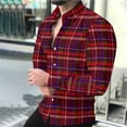 thumbnail image 2 of LIaqionyy Shirts for Men Button down Collared Dress Shirt Christmas Long Sleeve Plaid Business Work Casual Tops, 2 of 7
