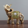 thumbnail image 2 of Elefante de la suerte, estatua de elefante, estatua de elefante verde Feng Shui de la suerte, regalo de imagen de la fortuna, decoración del hogar, Restaura1pcs JAMW Sencillez, 2 of 4