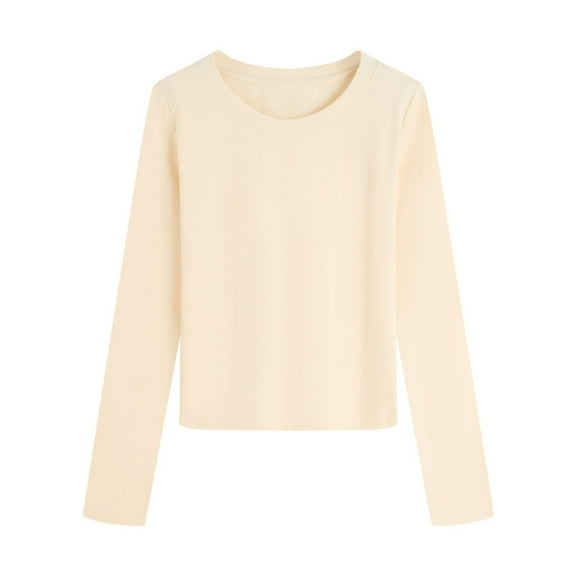 aidice Long Sleeve Tops for Women Crewneck Basic Tops Tees Shirts Comfy Pullover Comfy Plain Tshirt