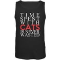 thumbnail image 1 of Time Spent With Cats Never Wasted Black Adult Tank Top, 1 of 1