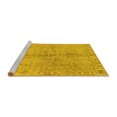 thumbnail image 2 of Ahgly Company Machine Washable Indoor Square Abstract Yellow Contemporary Area Rugs, 7' Square, 2 of 4