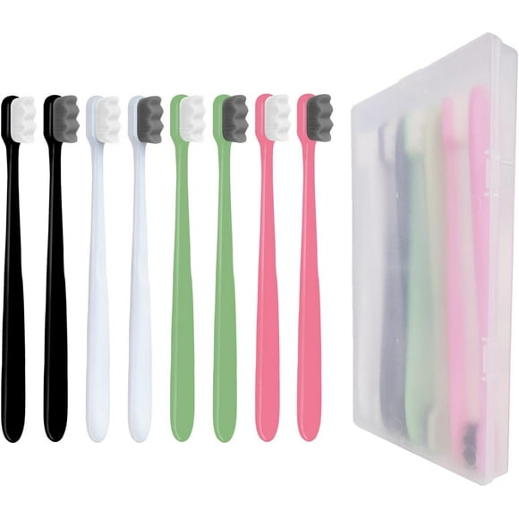 GFDYREE Extra Soft Toothbrush for Sensitive Gums, Micro Fur Manual Toothbrush with 20000 Soft Floss Bristle for Pregnant Women, Elderly and Gum Recessions, Protect Fragile Gums (8 Pack)