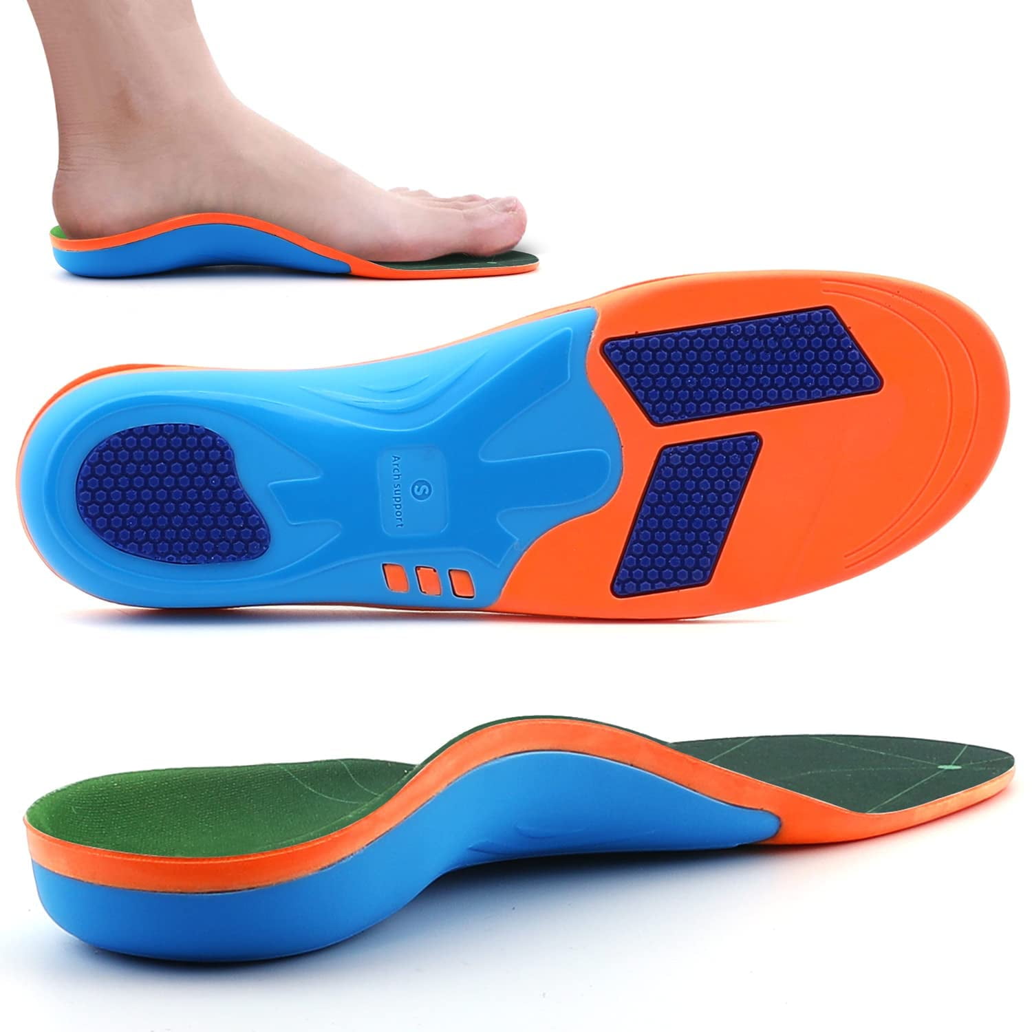{230+ lbs} VALSOLE Plantar Fasciitis Insoles Arch Support Inserts for ...