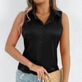thumbnail image 5 of cfhntfmh Womens Silk Satin Sleeveless Button down Shirts Collared V Neck Tank Tops Business Casual Blouses for Work Office Summer Tees, 5 of 7