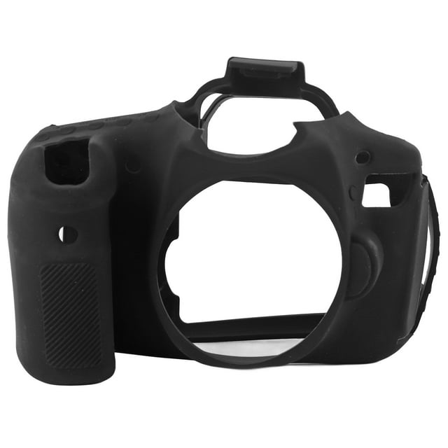 Funda de silicona antideslizante y resistente al desgaste para cámara SLR, funda protectora suave para cámara Canon 60D (negra)