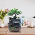thumbnail image 3 of Aiqidi Desktop Rockery Water Fountain Bonsai Ornament Imitation Roof Windmills Waterfall w/LED for Home Office Bedroom Table Decor, 3 of 12