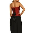 thumbnail image 3 of INSPIRE CHIC Corset à Lacets pour Femme Bustier Sans Bretelles Victorien à Baleines Haut Corset Noir Rouge TP, 3 of 5