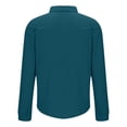 thumbnail image 6 of Yaoyar Men's Summer Breathable Solid Crinkle Texture Camp Collar Button Front Long Sleeve Lightweight Casual Shirt, 6 of 7