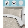 thumbnail image 4 of Beige Damask Twin Size Down Alternative Comforter, Lightweight Comforter Quilt Bedding Set with Pillow Shams Vintage Country Scroll Floral Patterned All Seasons Bed Comforter Duvet Insert 68"x86", 4 of 7