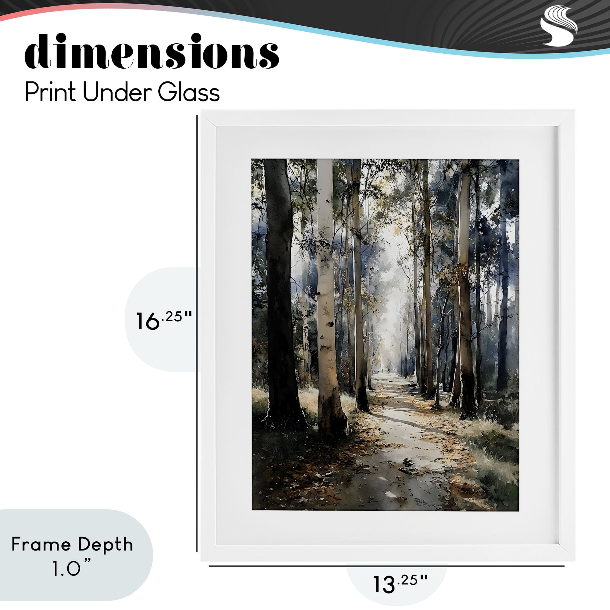 Stupell Industries Path in Autumn Light White Framed Print Under Glass, design by Franklyn Gregory