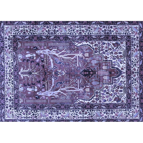 Ahgly Company Indoor Rectangle Persian Blue Traditional Area Rugs, 6' x 9'