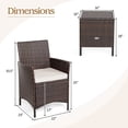 thumbnail image 2 of unbranded 3 Pieces Patio Rattan Furniture Set, Outdoor Wicker Cushioned Sofa with Tempered Glass Tabletop, Rattan Conversation Set for Porch Yard Balcony Backyard Pool, White, 2 of 9