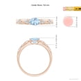 thumbnail image 3 of ANGARA Natural Oval Aquamarine Vintage Style Ring with Diamond Accents in 14K Rose Gold for Women (Size-7x5mm) | March Birthstone, Anniversary, Jewelry Gift for Women | Natural Aquamarine Ring, 3 of 7
