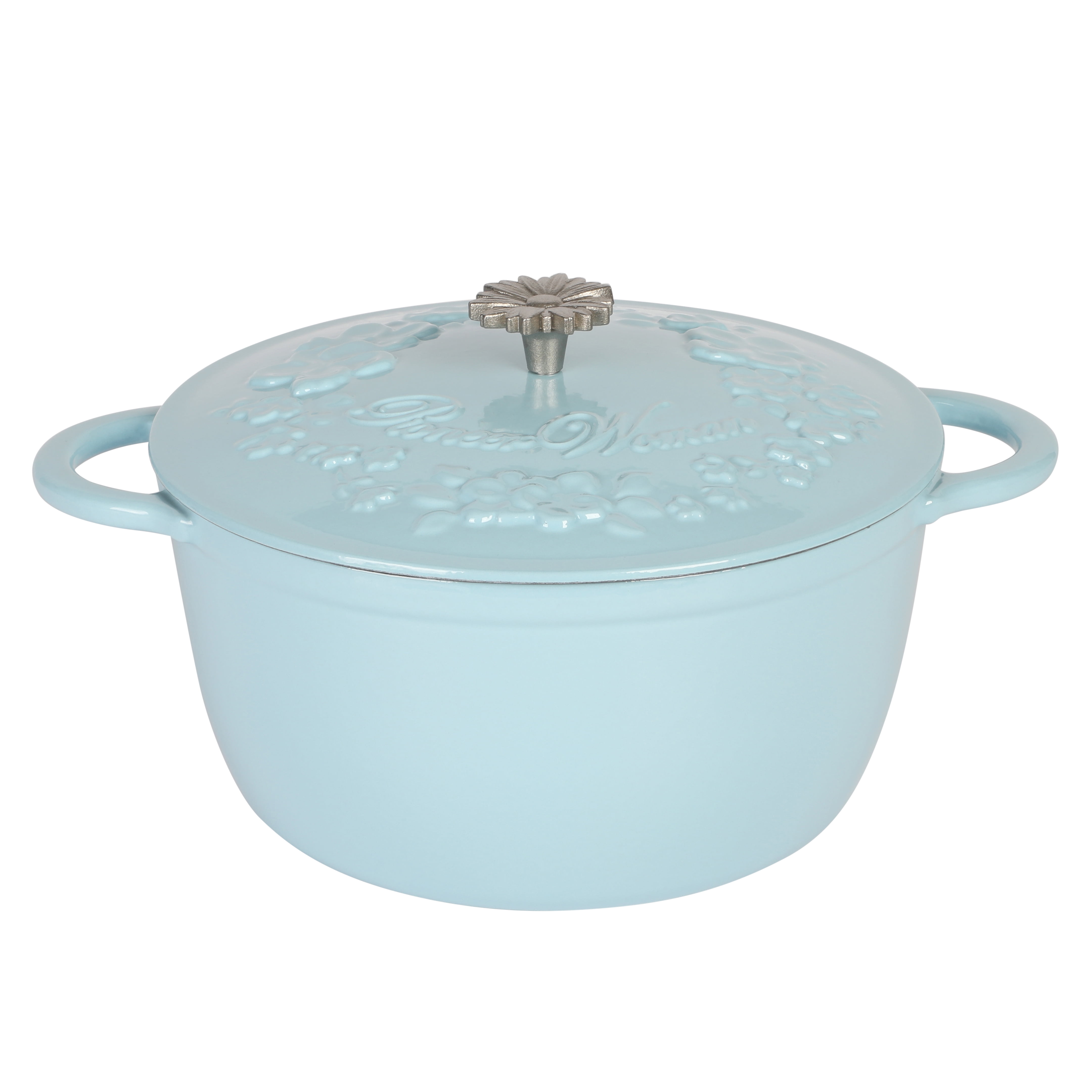 The Pioneer Woman Timeless Beauty Cast Iron 5-Quart Dutch Oven, Turquoise 