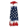 thumbnail image 5 of Tnhcen 4th of July Tie Dye Maxi Dress, Women's Sleeveless V - Neck Tank Dress with Pockets, American Flag Print Casual Summer Dress for Women 4th of July Celebration, S - 2XL, 5 of 6