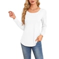 thumbnail image 2 of Suéteres Plisados de Larga para Mujer, Blusas Casuales y Elegantes de Cuello Redondo, Camisas Holgadas, Ropa de Otoño. XXL, 2 of 8