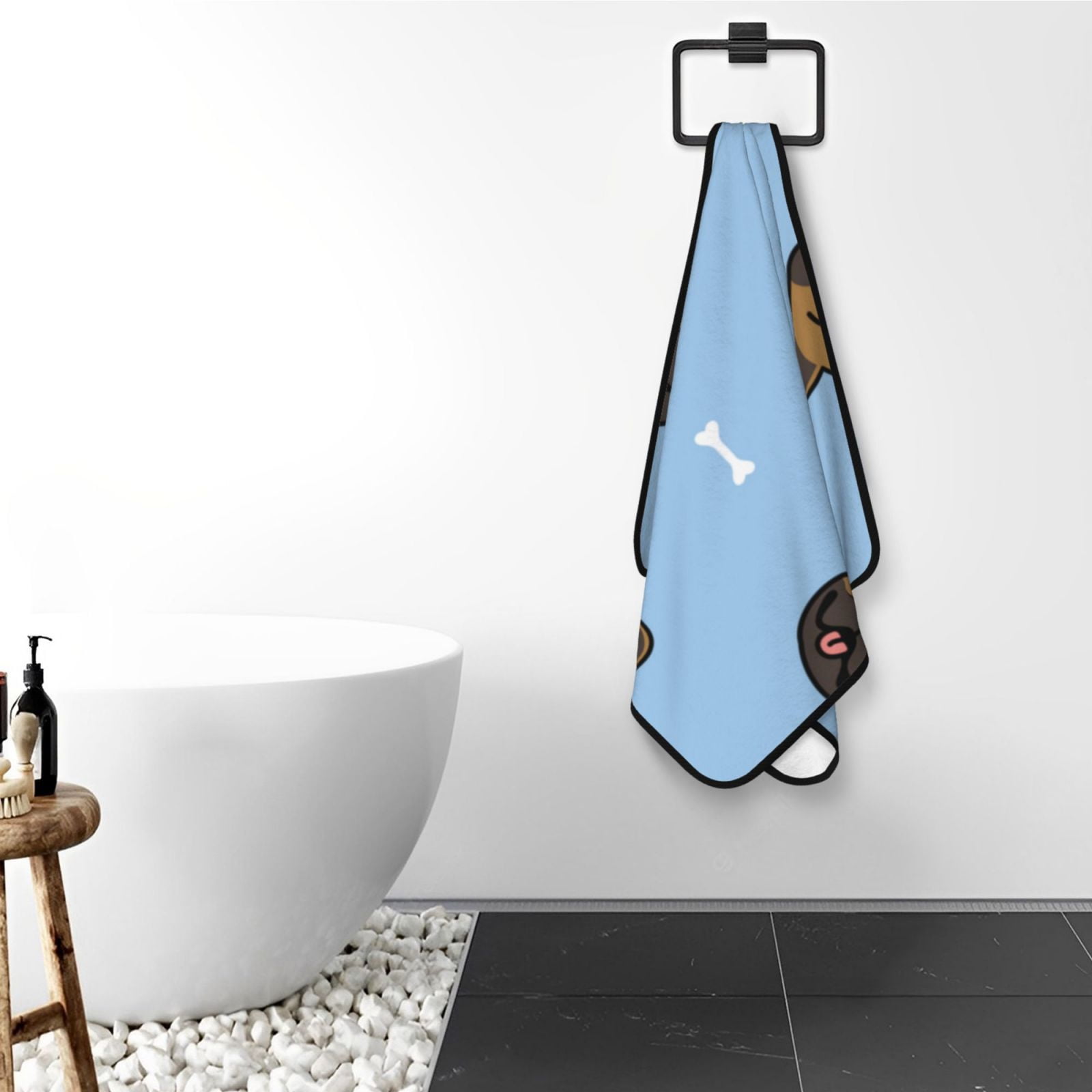 Cotton Bath Towels for Bathroom - french Bulldog Face Microfiber Quick Dry Towels for Body Bath Sheets, Personalized Beach Towel, Soft Shower Towels for Travel Home Beach 27*55in