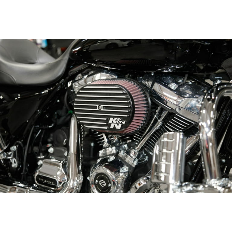 K&N Air Intake System: Air Cleaner Kit for Harley Davidson 2017 2018 2019  107 M8 Touring Models Street Glide Road King Fat Boy Freewheeler RK-3956 