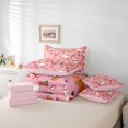thumbnail image 6 of Manfei Merry Xmas 7pcs Queen Bedding,Red-Green Christmas Stocking Bedding Comforter Set Queen,Pink Reversible, 6 of 7