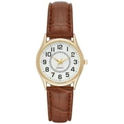Time & Tru Women's Wristwatch: Gold Tone Case, Easy Read Dial with Embossed Faux Leather Strap (FMDOTT001)