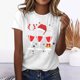 thumbnail image 2 of Gibobby Camisas de Navidad para mujer Camiseta con gráfico navideño para mujer, divertida y camiseta de para ver películas, cuello redondo, camiseta de manga corta(Blanco,M), 2 of 4