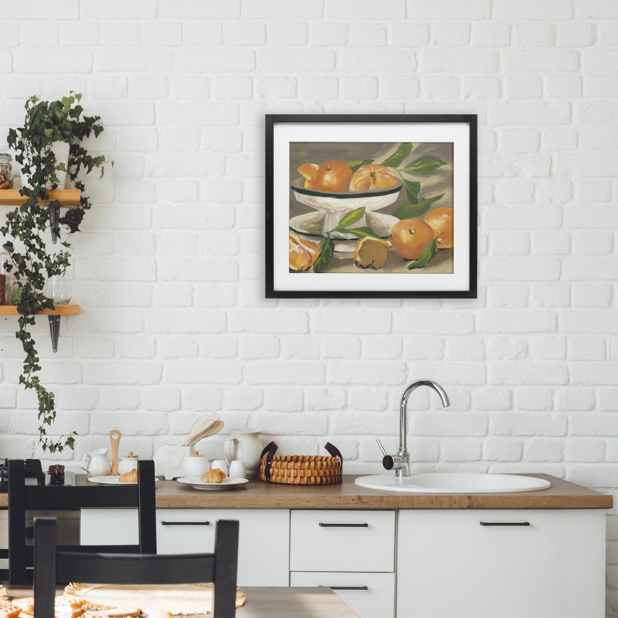 Stupell Industries Oranges in Stillness Black Framed Print Under Glass, design by Melissa Wang