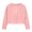 Pink, variant on Gyujnb Solid Loose Fit Long Sleeve Cropped Top with Back Cutout Casual Blouse For Youth (Girls),5-6 Years