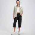 thumbnail image 5 of HKYNLAG Cargo Capris for Women with Pockets Casual Drawstring Baggy Petite Pants Lightweight Quick Dry Hiking Athletic Work Joggers Black 2XL, 5 of 6