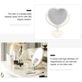 thumbnail image 4 of Double Sided Mirror with 360 Degree Rotation Table Top Heart Shape Makeup Cosmetic Mirror (Beige), 4 of 8
